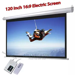 Portable Electric Projector Screen With Remote Control