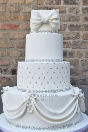 Four Tier White Wedding Cake