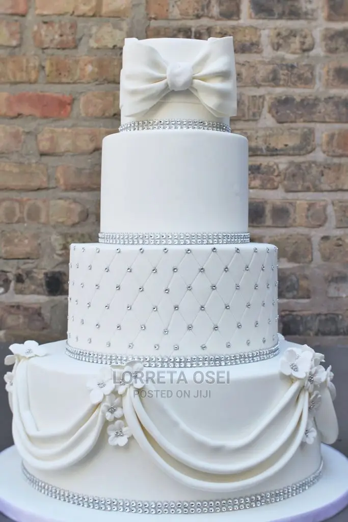 Four Tier White Wedding Cake