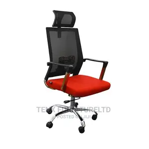 Office Chair With Armrest Mesh Red and Black Colours