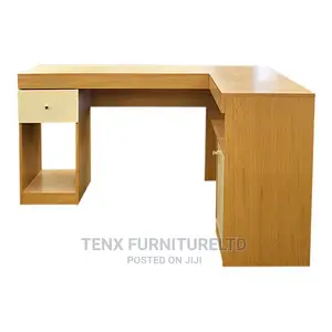 Computer Desk With (3 Open Storage Compartments)/Off White
