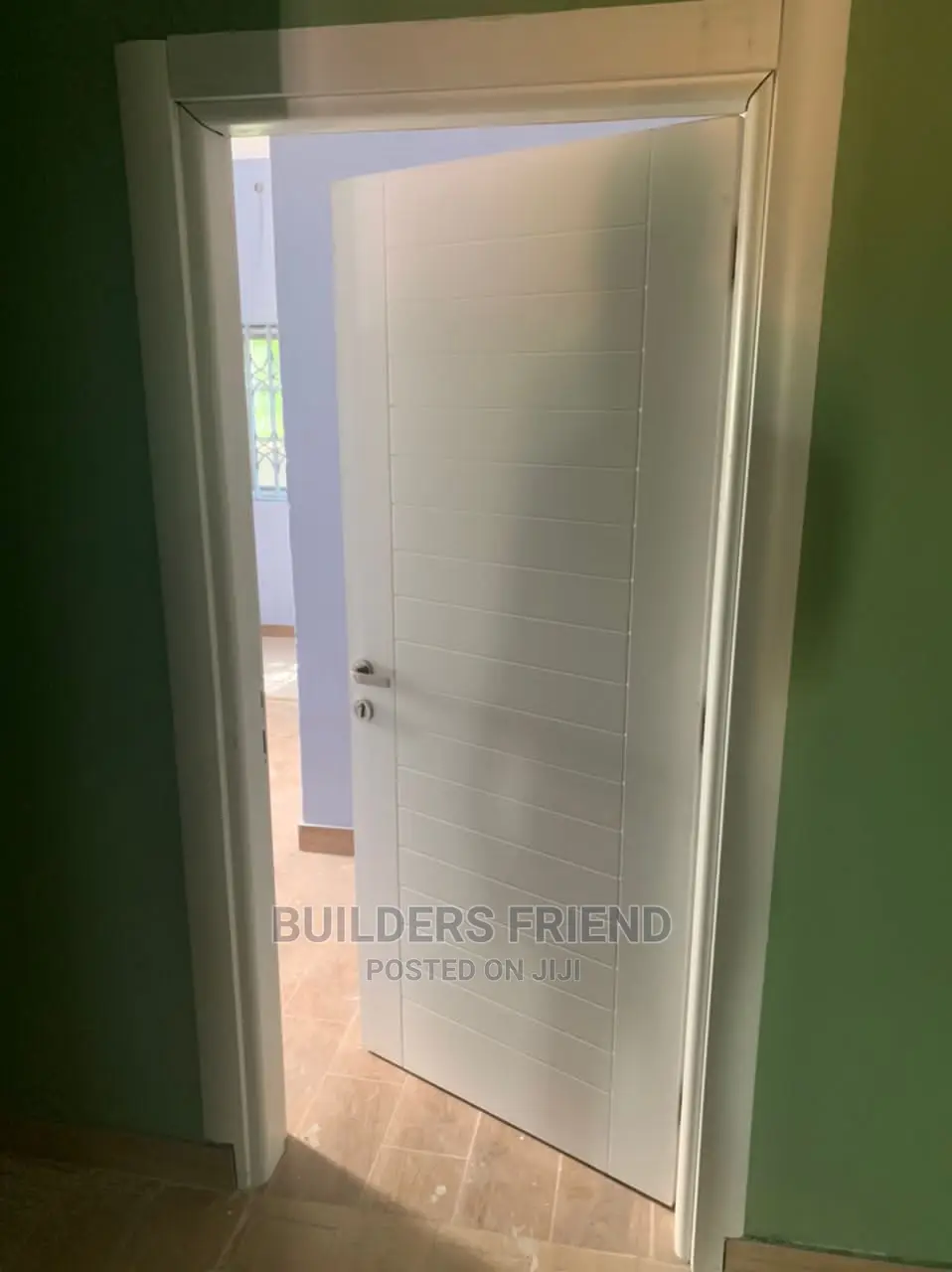 All White Turkey Heavy Wooden Door With Achitrave+Accessory