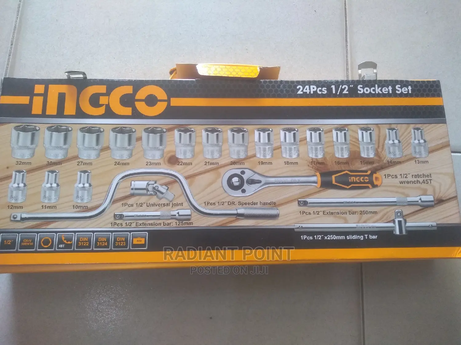 Ingco Socket Set 24pcs 1/2