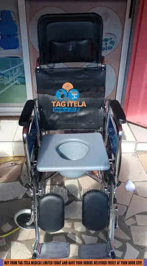 LongBack Commode Wheelchair (Foldable)