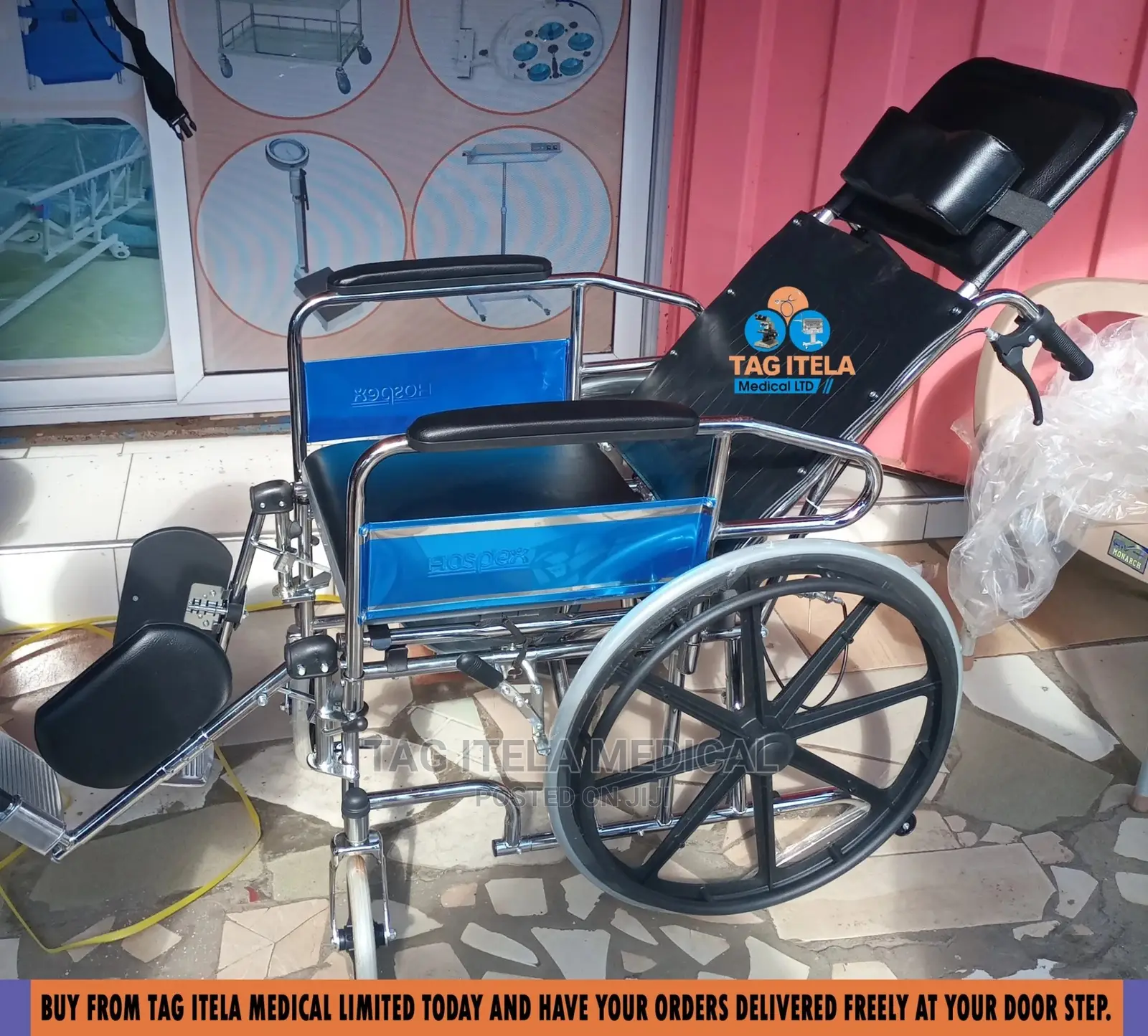 LongBack Commode Wheelchair (Foldable)
