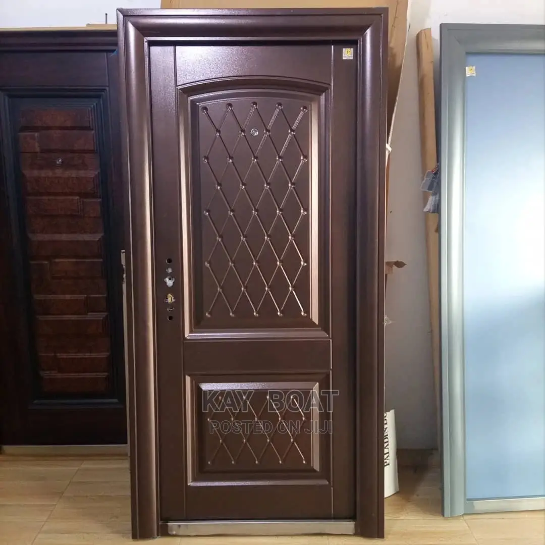 A Stainless Steel Door With All Accessories