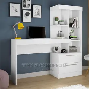 Office/Home Desk With Storage (White)Till