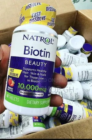 Natrol Biotin - 10,000mcg ( for Hair Beard) - Strawberry