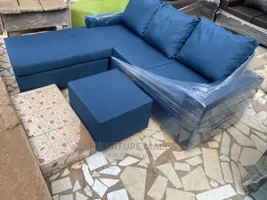 Turkish L Shaped Sofa. Blue Black . Free Delivery
