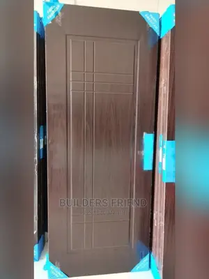 New Metal Coated Smooth Wooden Door+Steel Frame+7keys Sealed