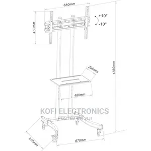 Tilting Tv Mount Mobile TV Stand/Trolley for LED/LCD 32-70"