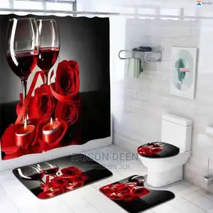 Shower Curtains + Toilet Set Mat (4 in 1)Also in Diff Color
