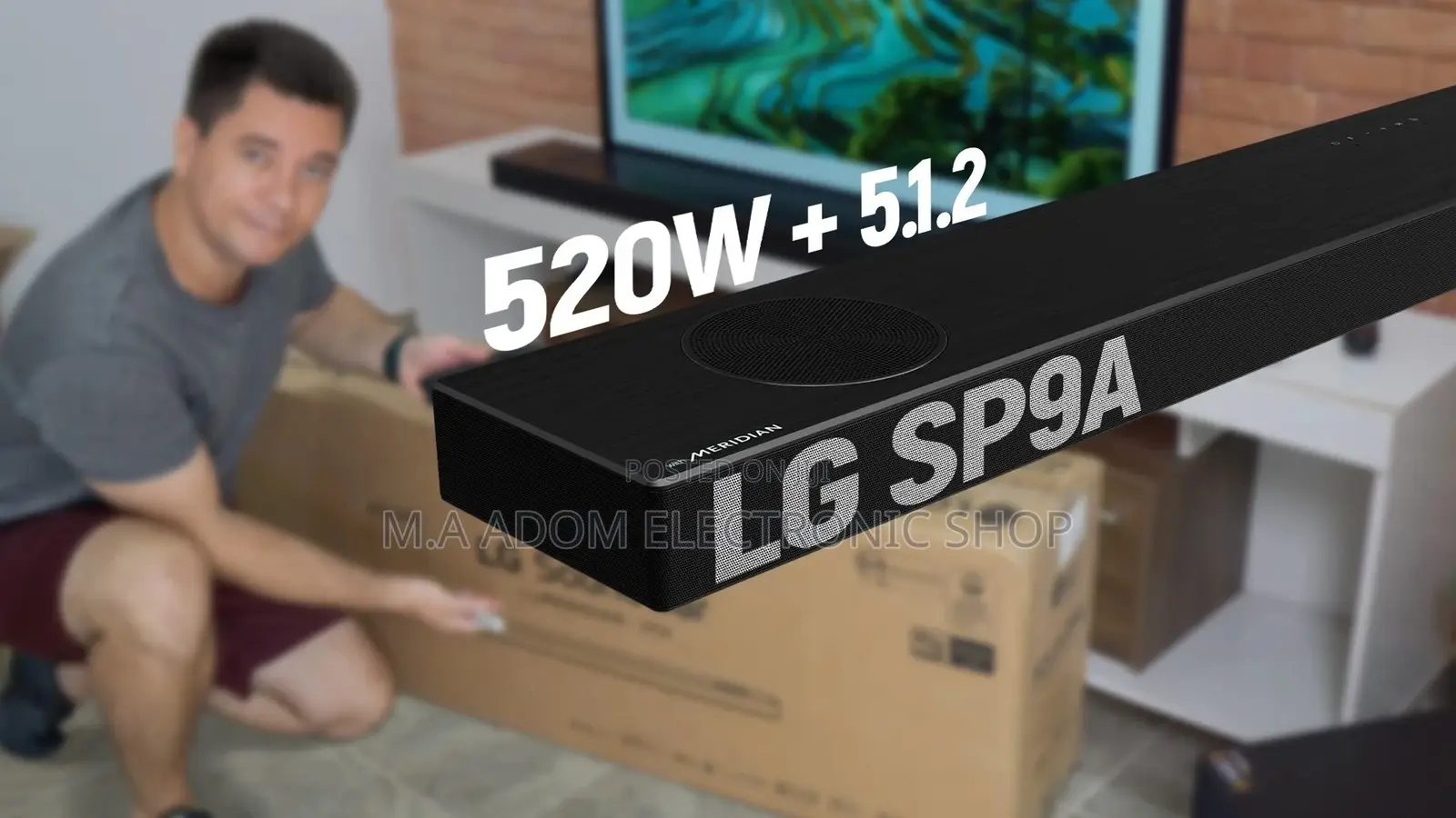 LG SP9A, 520W, 5.1.2ch With Meridian Dolby Atmos Soundbar