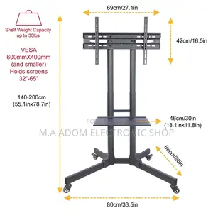 Very Durable Mobile Tv Stand 32”-65”