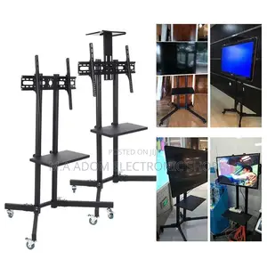 Tv Stand With Wheels Dvd Shelf Projector Mount 32”-70”