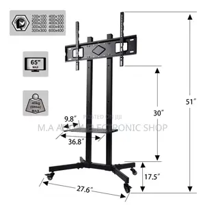Rolling Mobile Tv Stand With Wheels 32”-65”