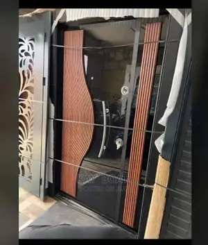 A Double Armored Security Door With All Accessories