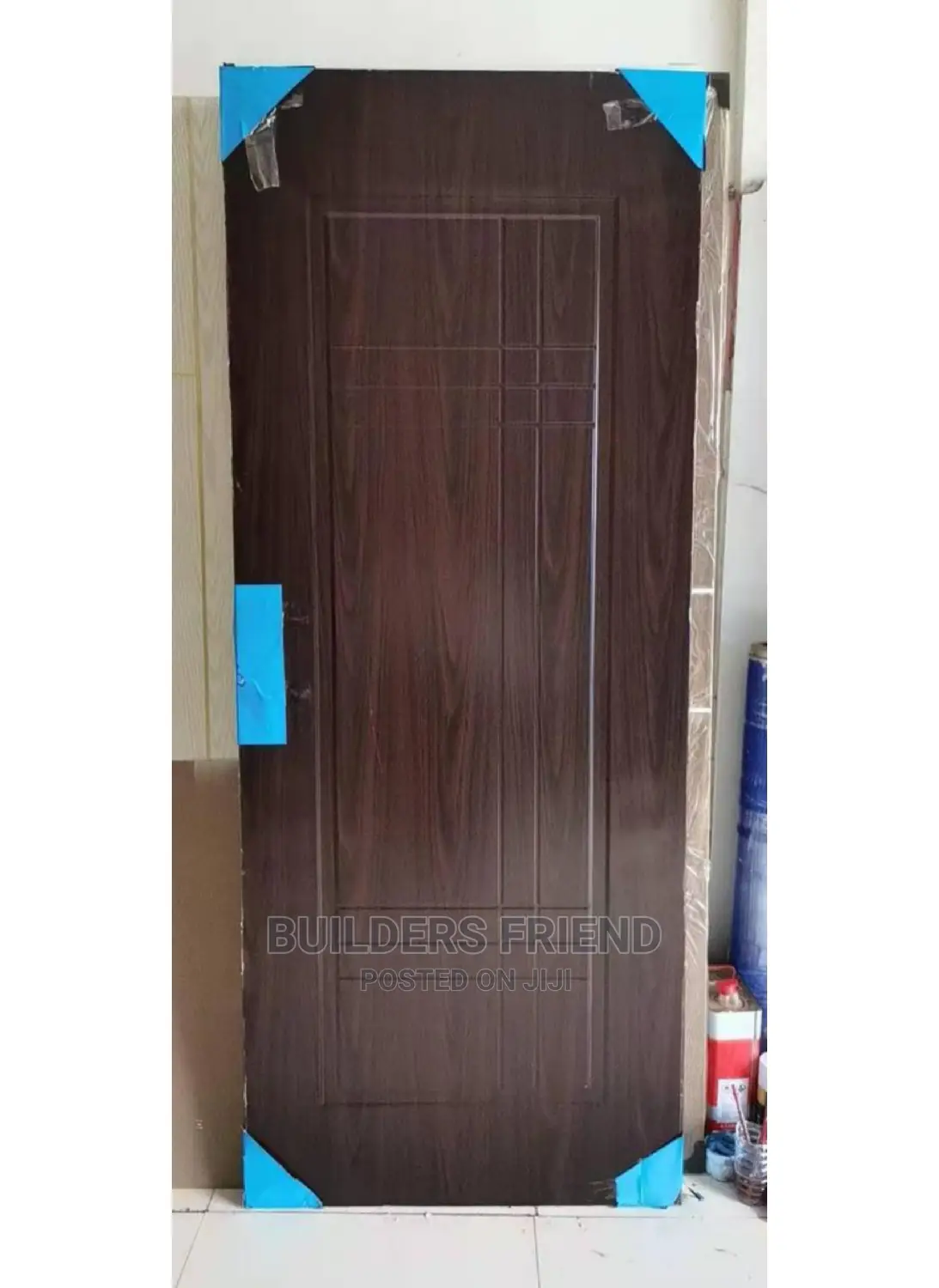 Room Interior Brown Wooden Metal Plated Door+Frame+Locks Set