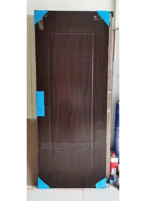 Room Interior Brown Wooden Metal Plated Door+Frame+Locks Set