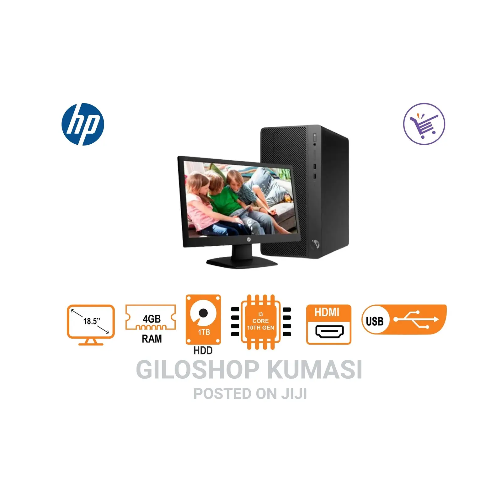 New Desktop Computer HP 290 G4 All-in-One 4GB Intel Core I3 HDD 1T