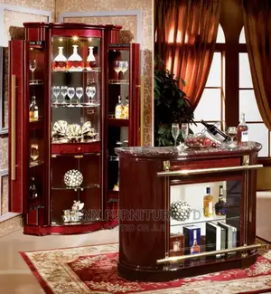 Bar Cabinet Set (Cherry)