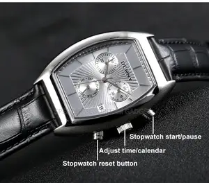 Watch Swiss Quartz Leather Strap Waterproof