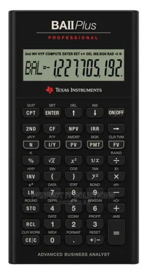 Texas Instruments Ti Ba Ii Plus Professional Financial Calculator