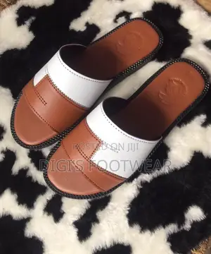 Brown and White Slippers