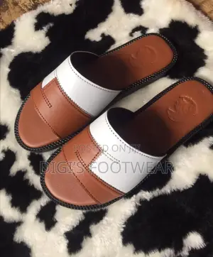 Brown and White Slippers