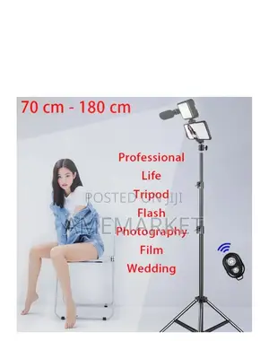 Youtube Vlog Kit Set. Phone Mic Video Light Stand - 5.2feet