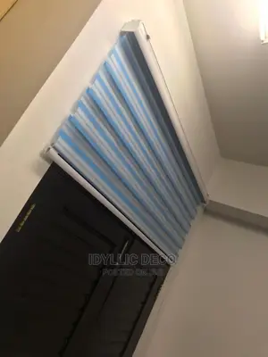 Blue and White Window Blinds Curtains
