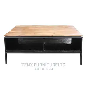 Coffee Table With Compartment (Brown and Black )