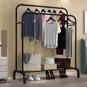 Double Pole Hanger With Double Shelves
