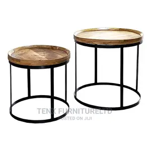 Coffee Table 2pcs Set (Rnd)Wooden and Metal