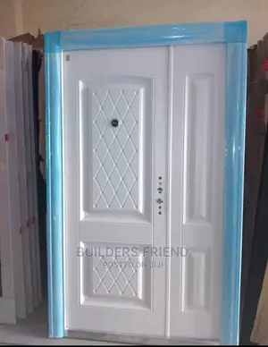 New All White Standard Metallic One Half Security Door Set