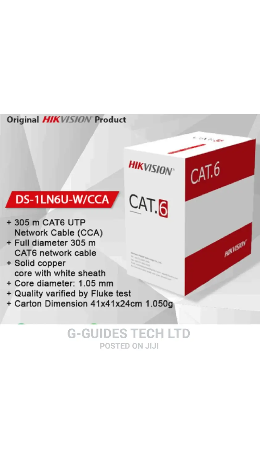 Hikvision Cat6 Utp Cable 305m, Hikvision Cat6 Cca Cable