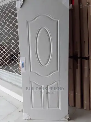 New White Metal Laminated Wooden Door+Frame+Handle+7keys