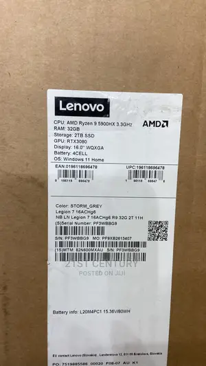 New Laptop Lenovo Legion 7 32GB AMD Ryzen SSD 2T