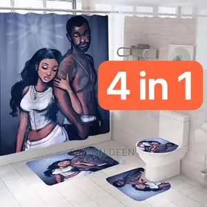 Shower Curtains +Toilet Set(4 in One)Avaible in Diff Design