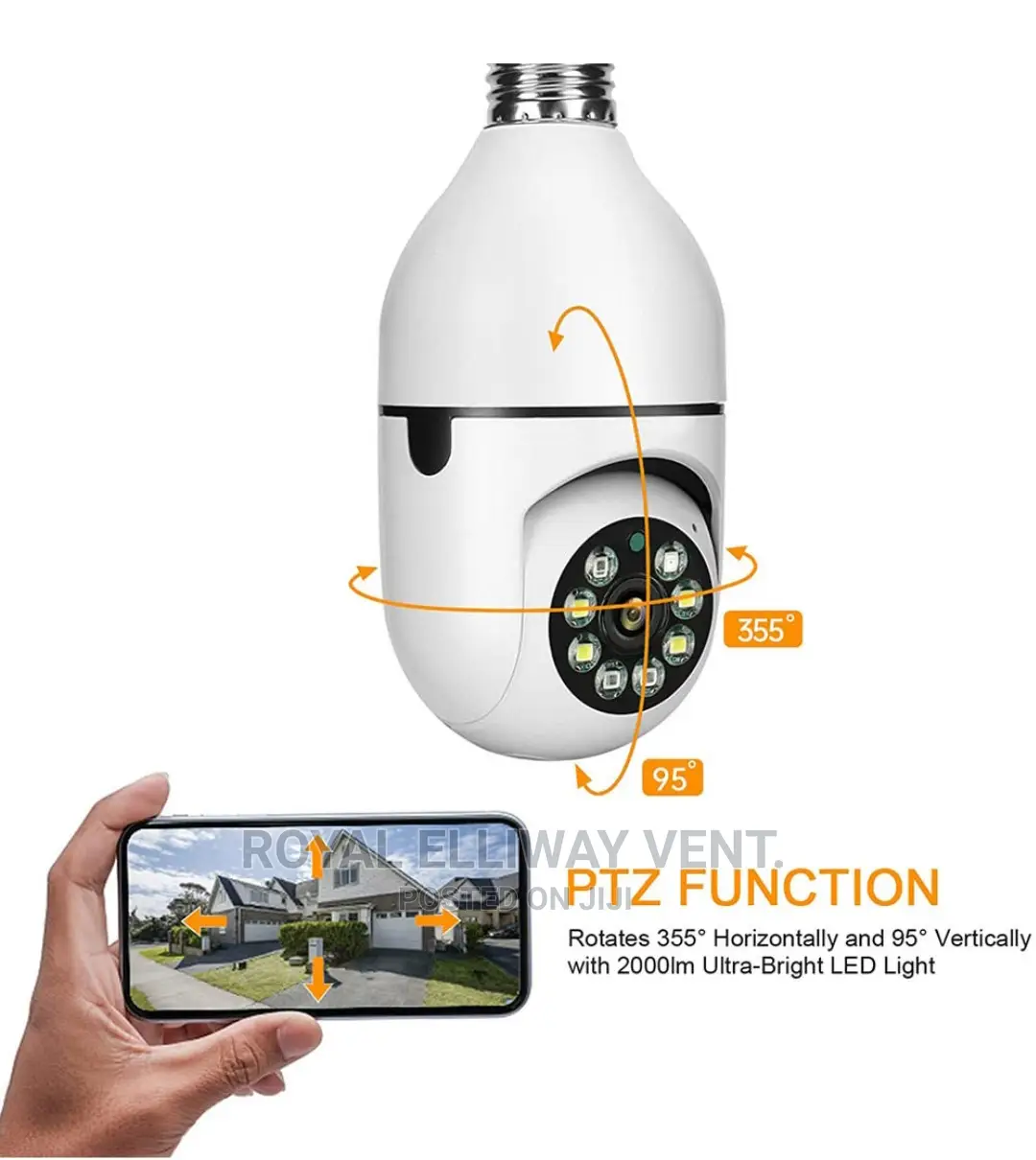 3mp Cctv Light Bulb Ptz Camera 1080p