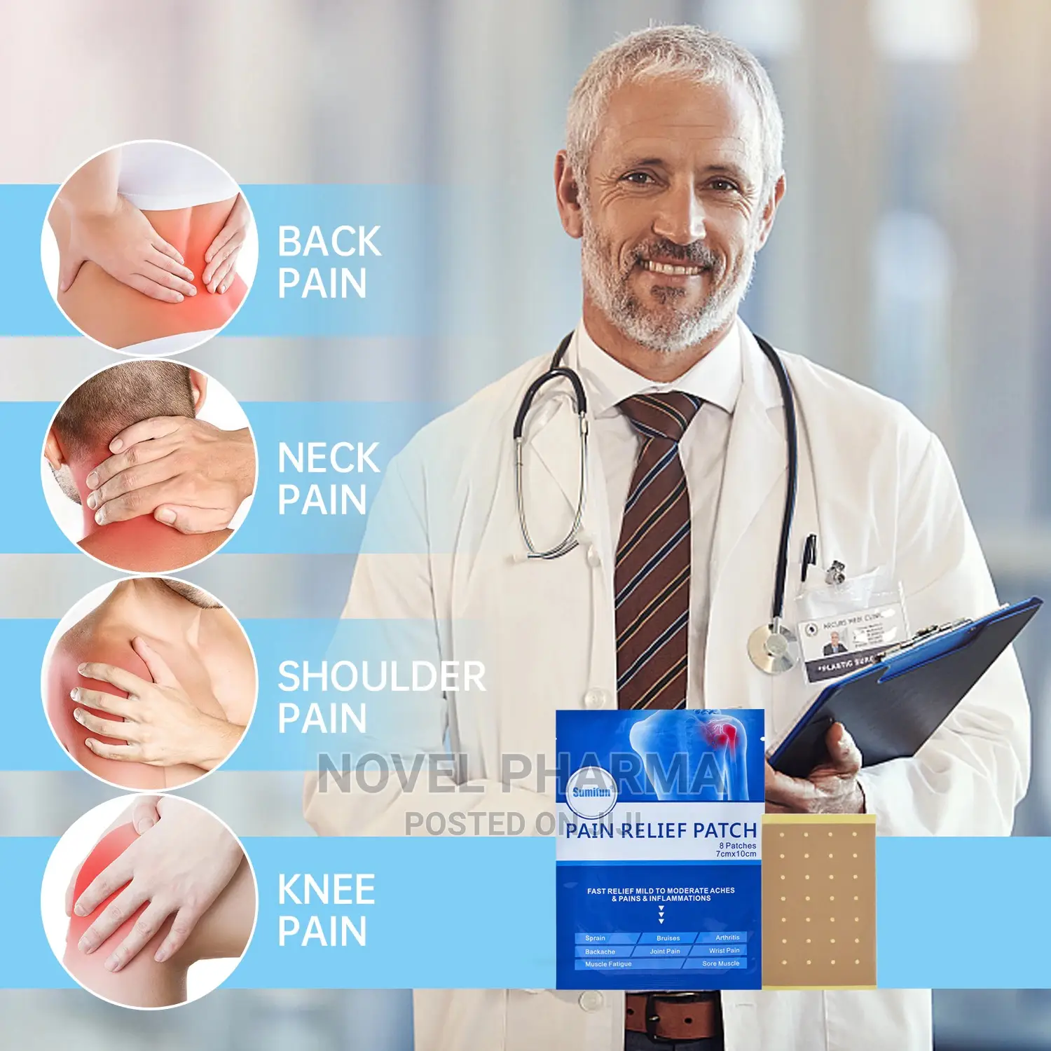 Pain Relief Patch - (8pcs/Bag)