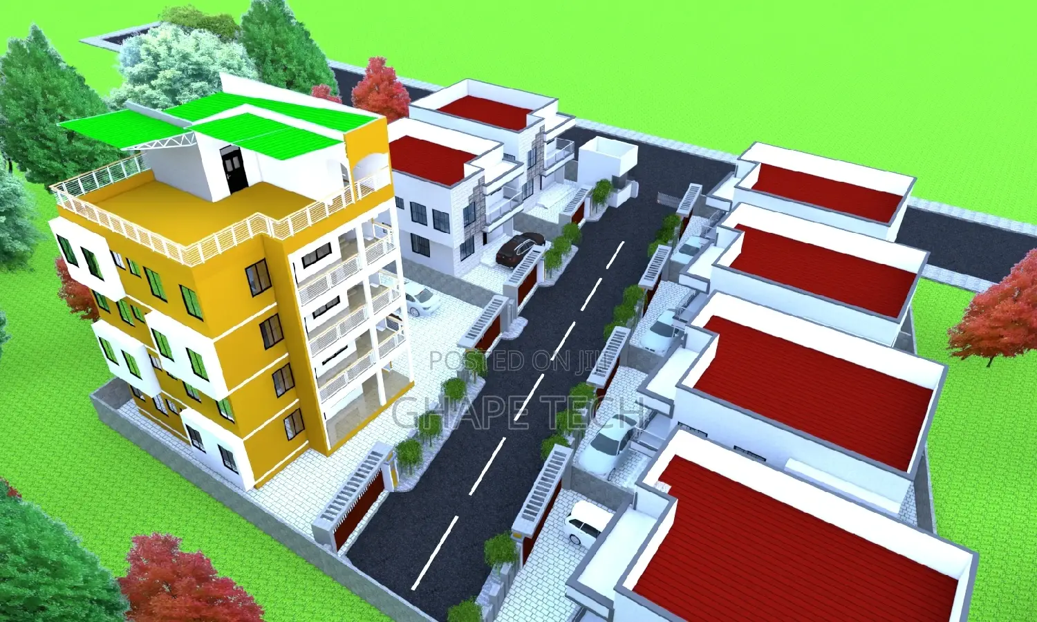 Aparment Design of 2 Bedroom and Single Rooms