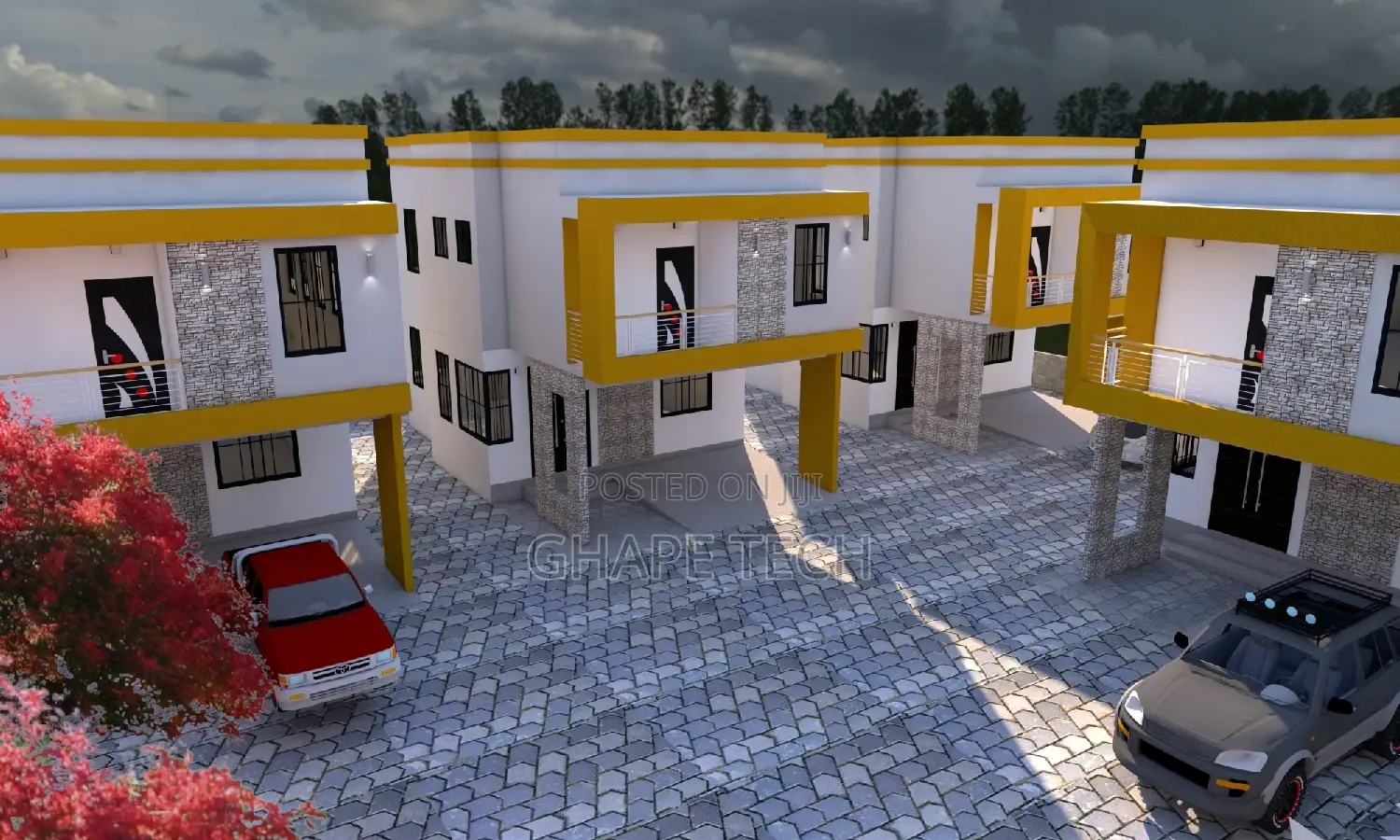 Aparment Design of 2 Bedroom and Single Rooms