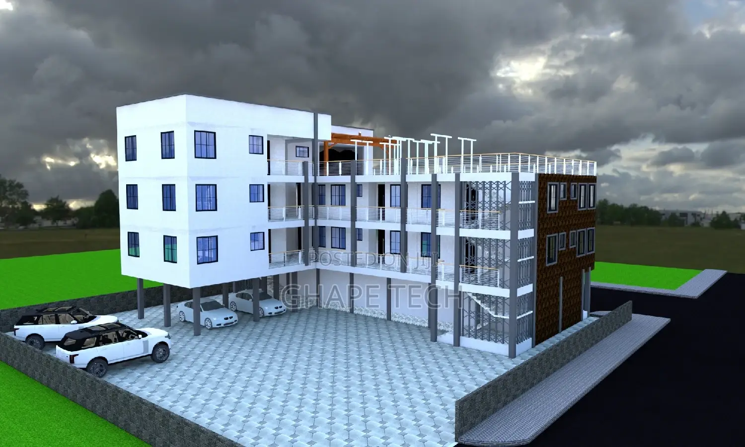 Aparment Design of 2 Bedroom and Single Rooms