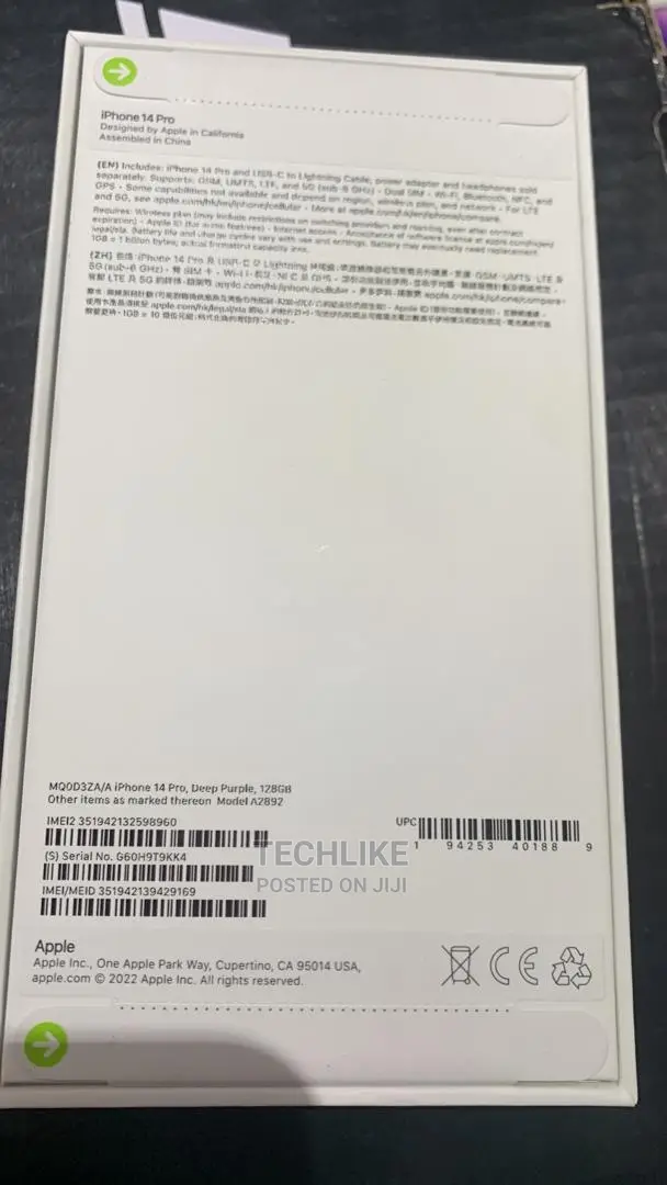 New Apple iPhone 14 128 GB Black