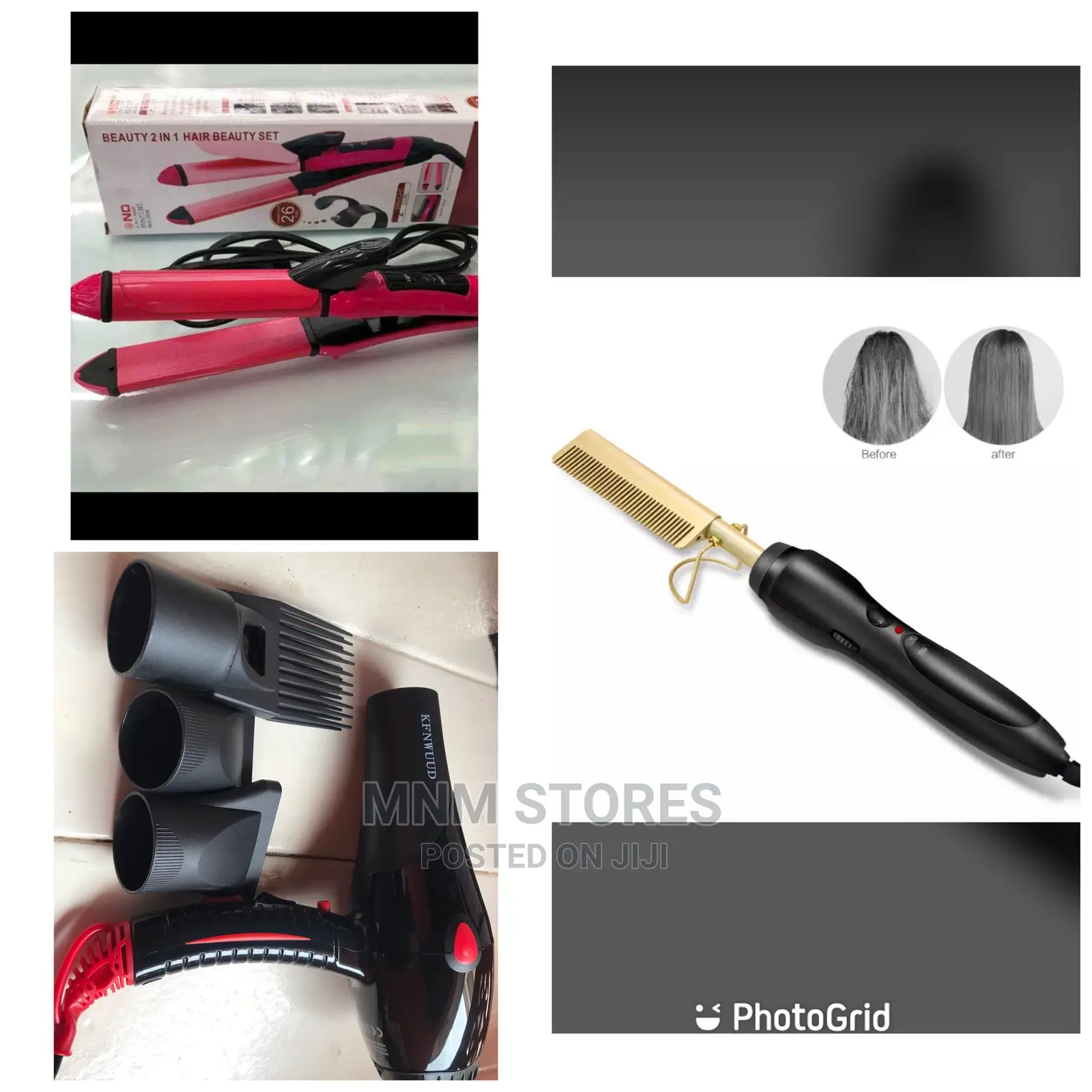 Hair Dryer With Straightener and Hot Comb