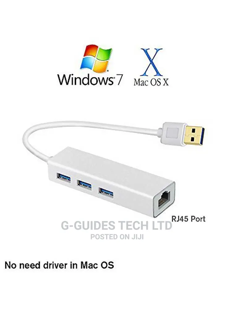 3-Port 3.0 Usb Hub and Type-C Ethernet Adapter
