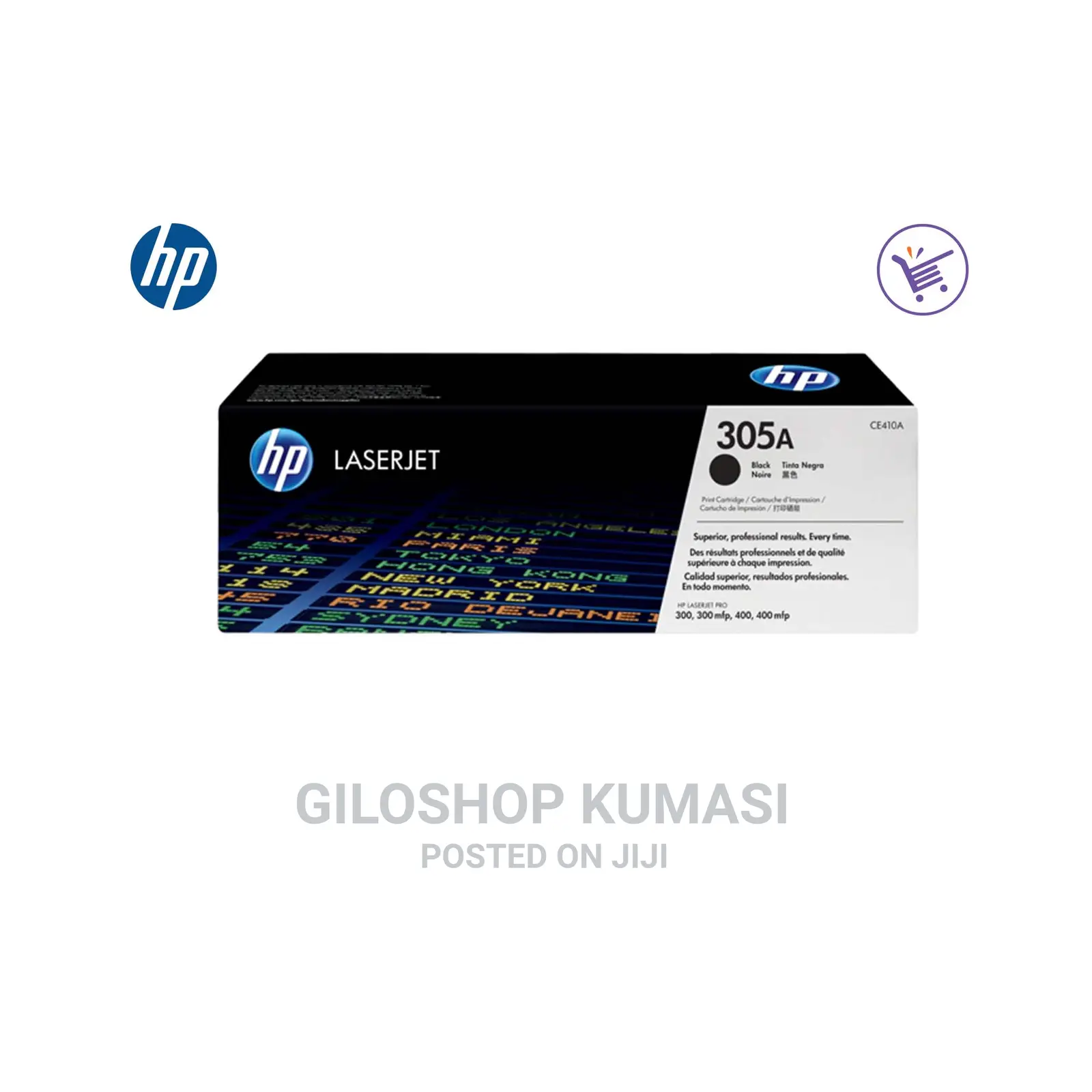 HP 305A Black Original Laserjet Toner Cartridge, CE410A