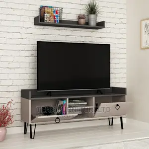 Tv Stand ( Suspending Shelf) White Oak