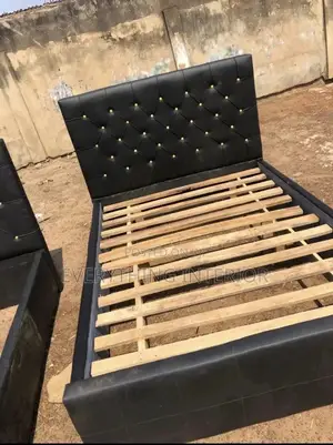Black Leather Double Bedframe 60 by 80 for Sale at Affordable Prices